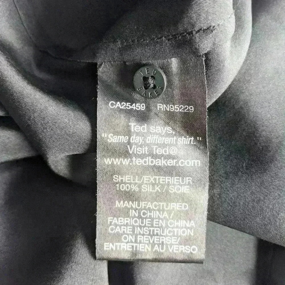 Ted Baker London Black Ruffle Silk Belted Tunic 1 - Picture 8 of 8